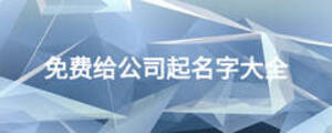 免費(fèi)給公司起名字大全