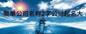 簡(jiǎn)單公司名稱2字公司起名大全