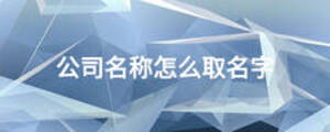公司名稱(chēng)怎么取名字