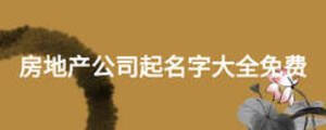 房地產(chǎn)公司起名字大全免費(fèi)