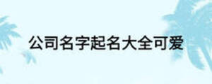 公司名字起名大全可愛(ài)