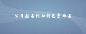 公司起名網(wǎng)如何免費(fèi)取名