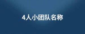 4人小團(tuán)隊(duì)名稱(chēng)