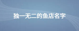 獨(dú)一無(wú)二的魚(yú)店名字