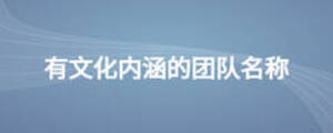 有文化內(nèi)涵的團(tuán)隊(duì)名稱