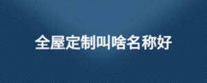 全屋定制叫啥名稱好