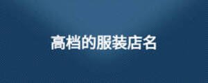 高檔的服裝店名