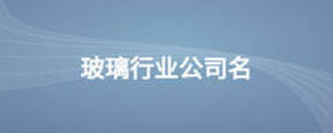 玻璃行業公司名