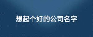 想起個(gè)好的公司名字