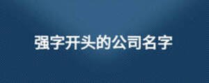 強(qiáng)字開(kāi)頭的公司名字