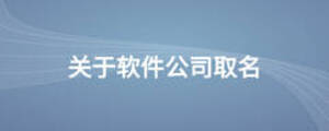 關于軟件公司取名