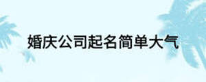 婚慶公司起名簡(jiǎn)單大氣