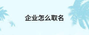 企業(yè)怎么取名