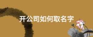 開公司如何取名字