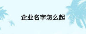 企業名字怎么起