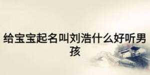 給寶寶起名叫劉浩什么好聽(tīng)男孩