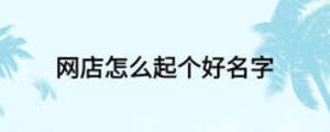 網店怎么起個好名字