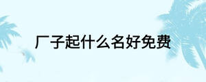 廠子起什么名好免費