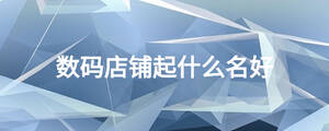 數(shù)碼店鋪起什么名好