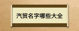 汽貿(mào)名字哪些大全