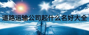 道路運(yùn)輸公司起什么名好大全