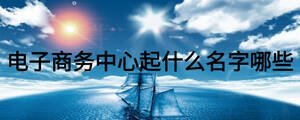 電子商務中心起什么名字哪些