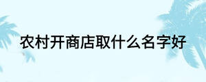 農(nóng)村開商店取什么名字好