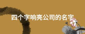 四個(gè)字響亮公司的名字