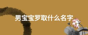 男寶寶羅取什么名字
