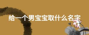 給一個(gè)男寶寶取什么名字