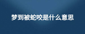 夢(mèng)到被蛇咬是什么意思