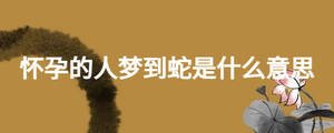 懷孕的人夢到蛇是什么意思