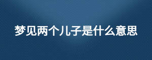 夢見兩個兒子是什么意思
