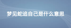 夢(mèng)見(jiàn)蛇追自己是什么意思