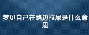 夢見自己在路邊拉屎是什么意思