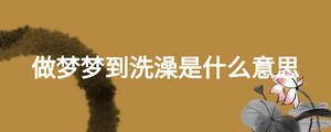 做夢夢到洗澡是什么意思