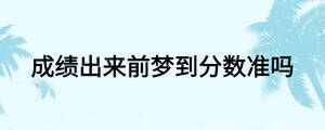 成績(jī)出來前夢(mèng)到分?jǐn)?shù)準(zhǔn)嗎
