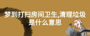 夢到打掃房間衛(wèi)生,清理垃圾是什么意思