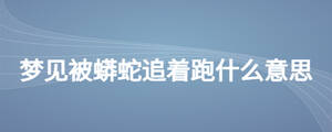 夢(mèng)見被蟒蛇追著跑什么意思