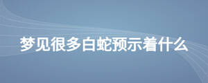 夢見很多白蛇預(yù)示著什么