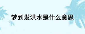 夢(mèng)到發(fā)洪水是什么意思
