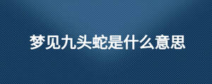 夢(mèng)見(jiàn)九頭蛇是什么意思