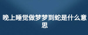 晚上睡覺(jué)做夢(mèng)夢(mèng)到蛇是什么意思