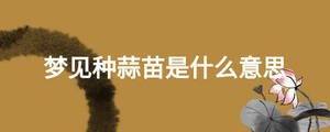 夢(mèng)見(jiàn)種蒜苗是什么意思