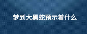 夢到大黑蛇預示著什么