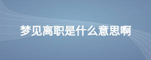 夢(mèng)見離職是什么意思啊