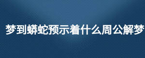夢到蟒蛇預(yù)示著什么周公解夢