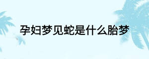 孕婦夢(mèng)見蛇是什么胎夢(mèng)