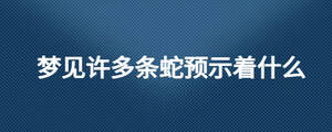 夢(mèng)見(jiàn)許多條蛇預(yù)示著什么