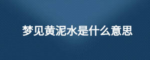 夢見黃泥水是什么意思